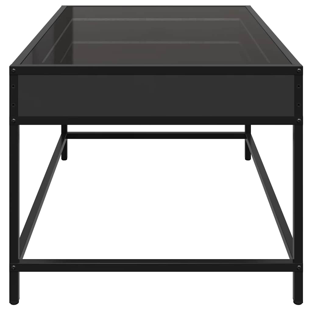 Stolić za kavu s beskonačnim LED svjetlima crni 70 x 50 x 41 cm