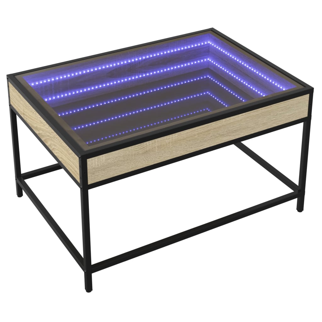 Stolić s beskonačnim LED svjetlima boja hrasta 70 x 50 x 41 cm
