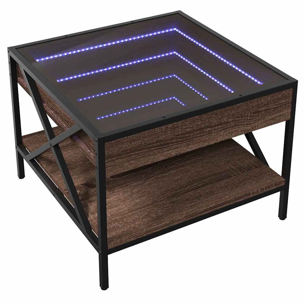 Stolić s beskonačnim LED svjetlima boja hrasta 50x50x38 cm