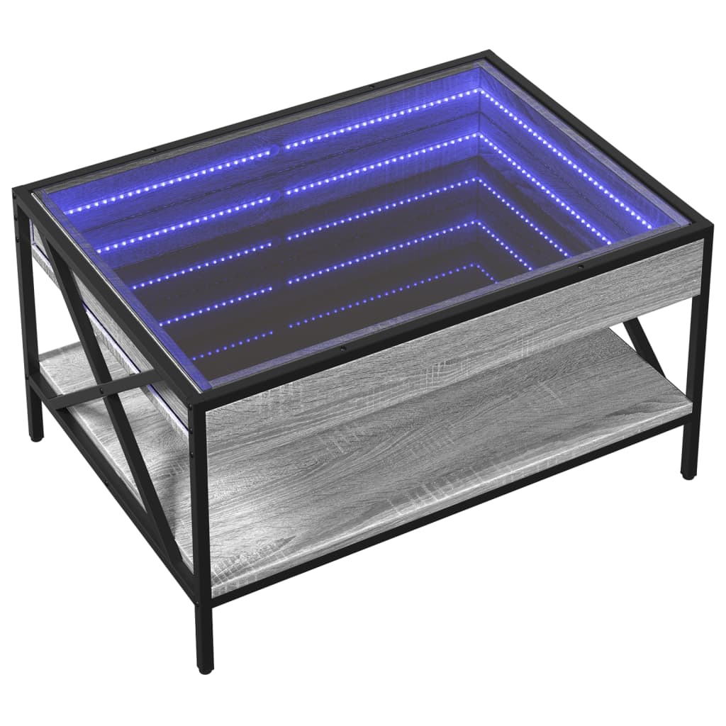 Stolić s beskonačnim LED svjetlima boja hrasta 70x50x38 cm
