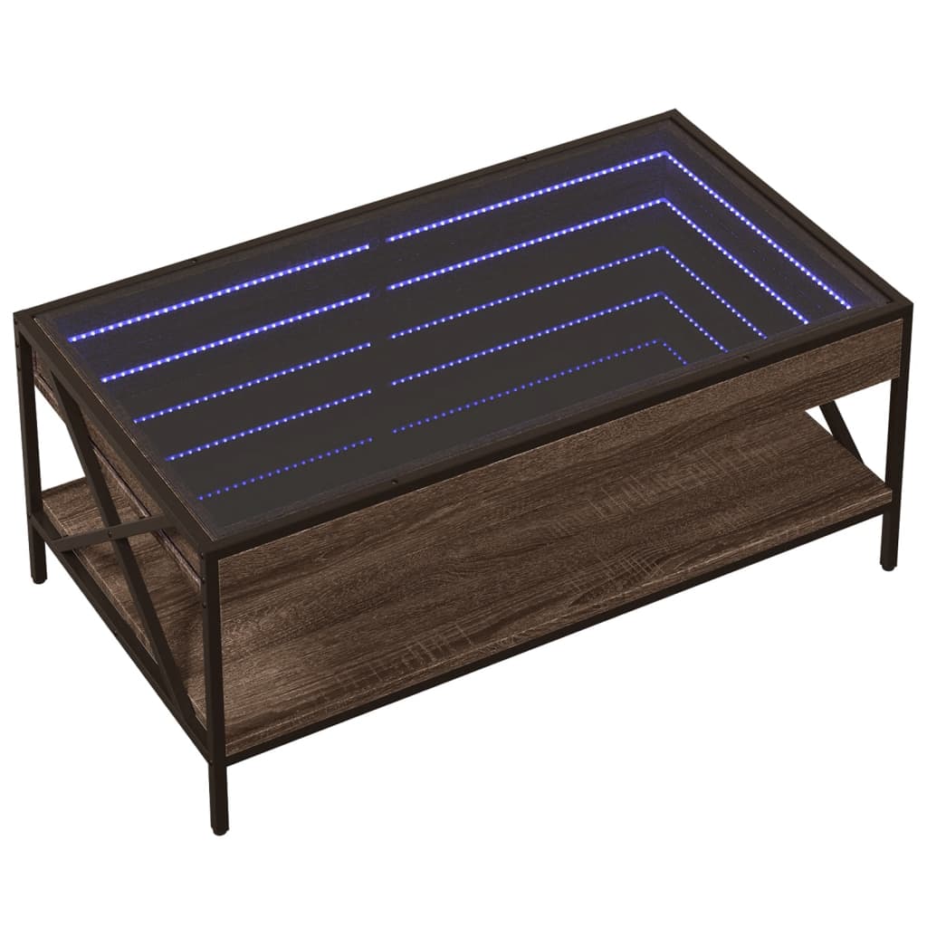 Stolić s beskonačnim LED svjetlima boja hrasta 90x50x38 cm
