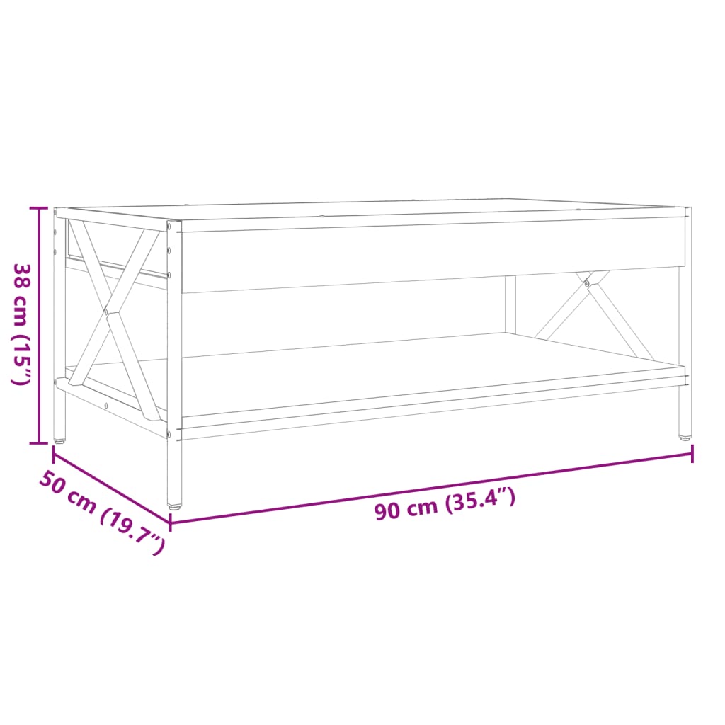 Stolić s beskonačnim LED svjetlima boja hrasta 90x50x38 cm