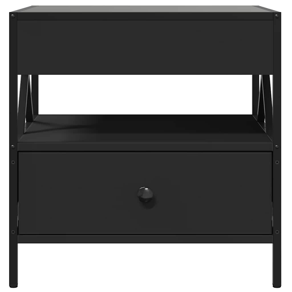 Stolić za kavu s beskonačnim LED svjetlima crni 50 x 50 x 51 cm