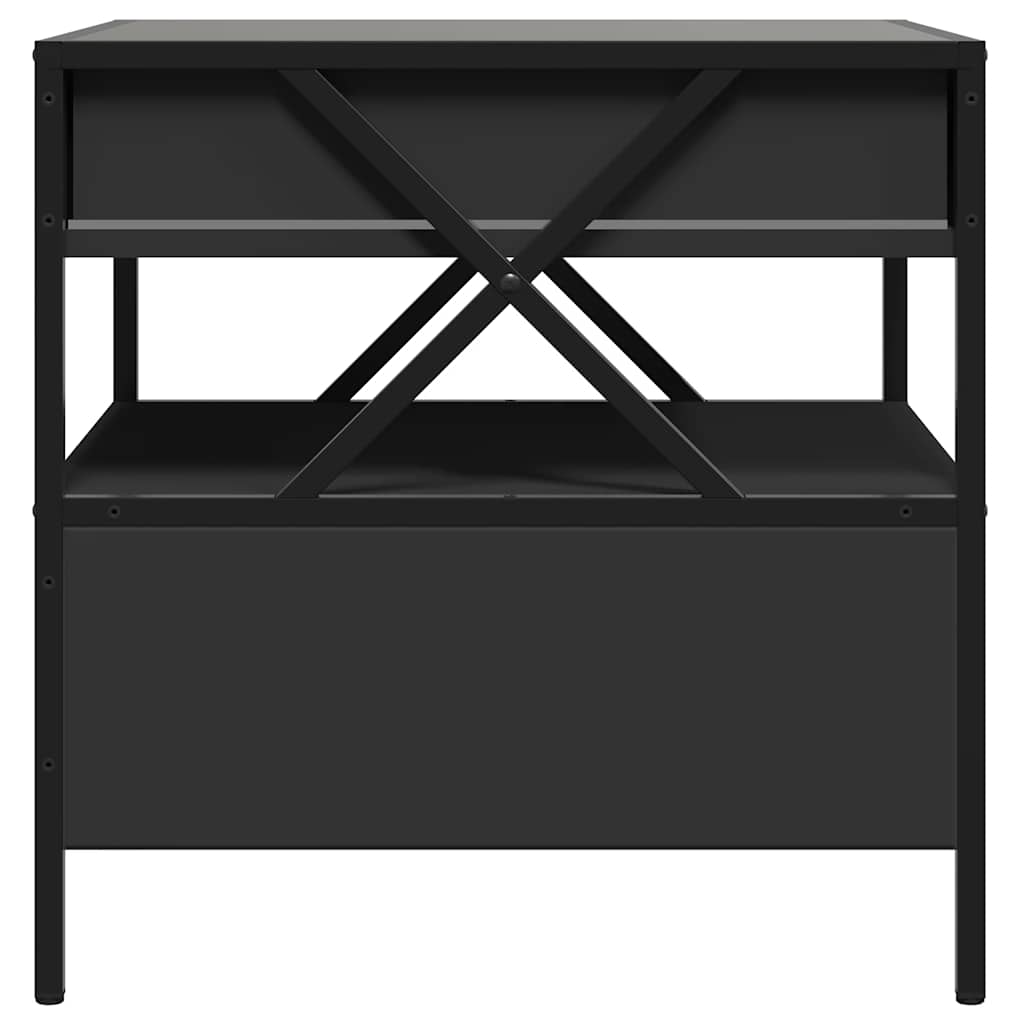Stolić za kavu s beskonačnim LED svjetlima crni 50 x 50 x 51 cm
