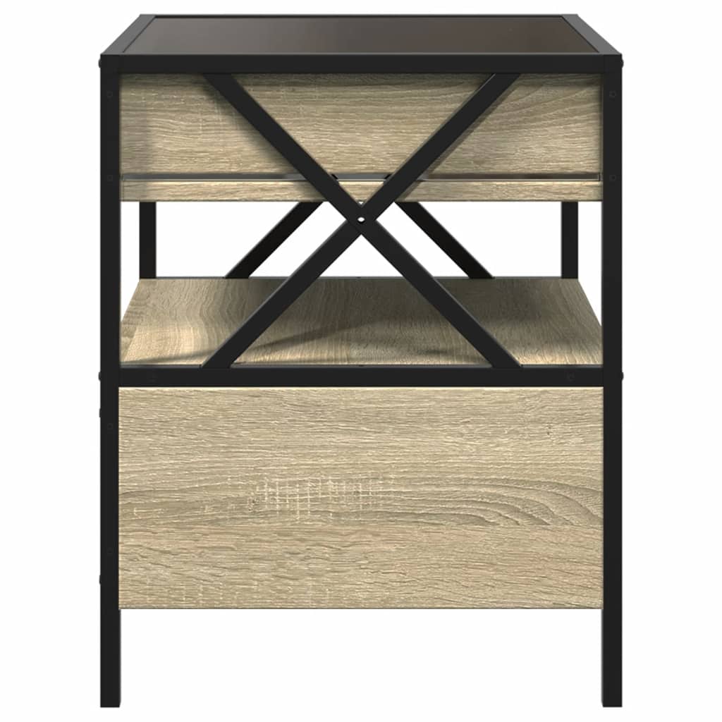 Stolić s beskonačnim LED svjetlima boja hrasta 40 x 40 x 51 cm