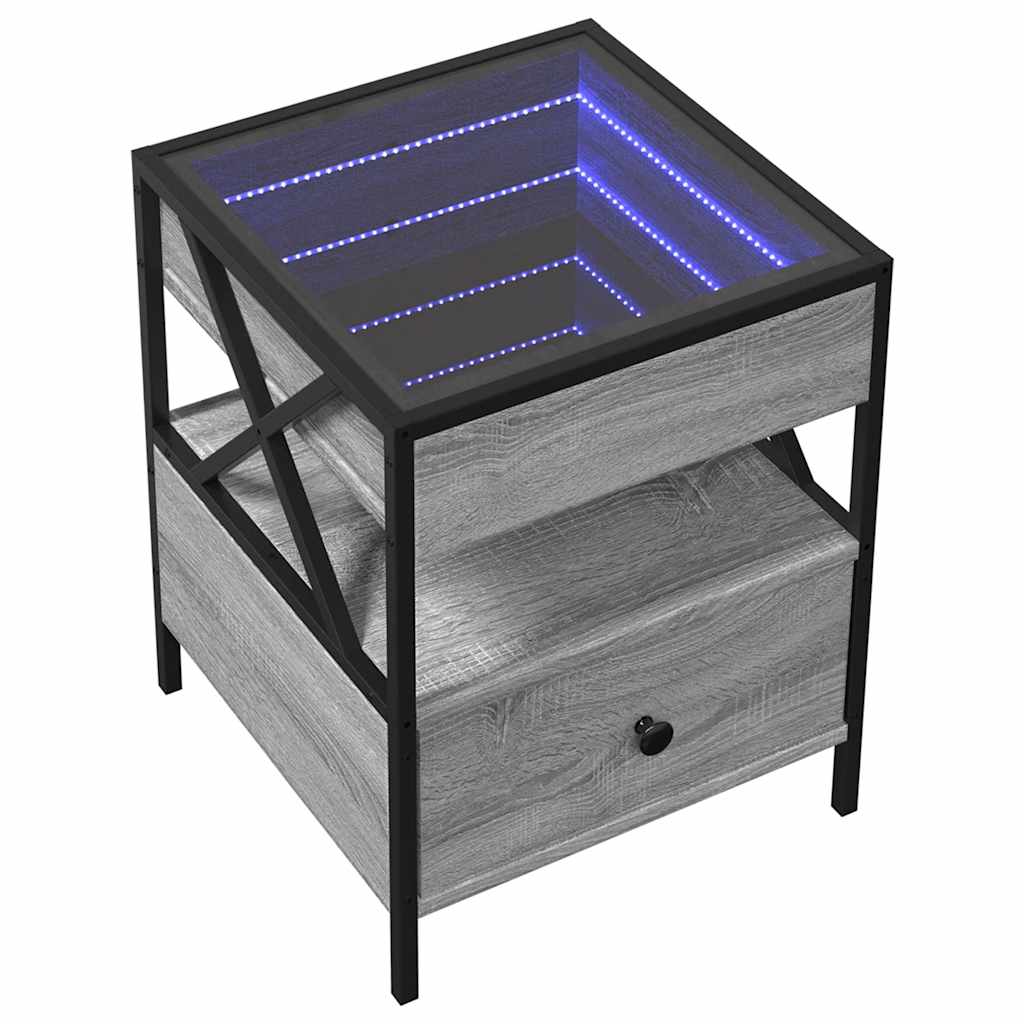 Stolić s beskonačnim LED svjetlima boja hrasta 40 x 40 x 51 cm