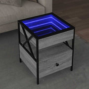 Stolić s beskonačnim LED svjetlima boja hrasta 40 x 40 x 51 cm