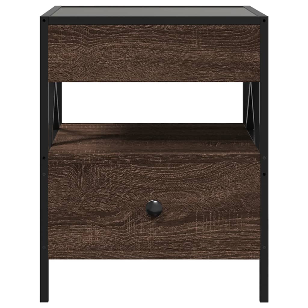 Stolić s beskonačnim LED svjetlima boja hrasta 40 x 40 x 51 cm