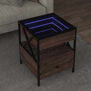 Stolić s beskonačnim LED svjetlima boja hrasta 40 x 40 x 51 cm