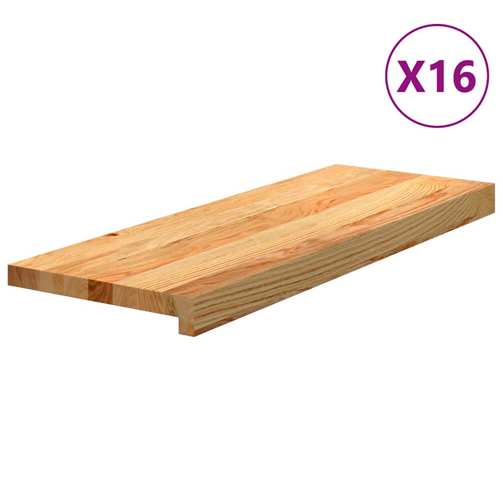 Gazišta stepenice 16 kom svjetlosmeđi 70x25x2 cm masivna hrast