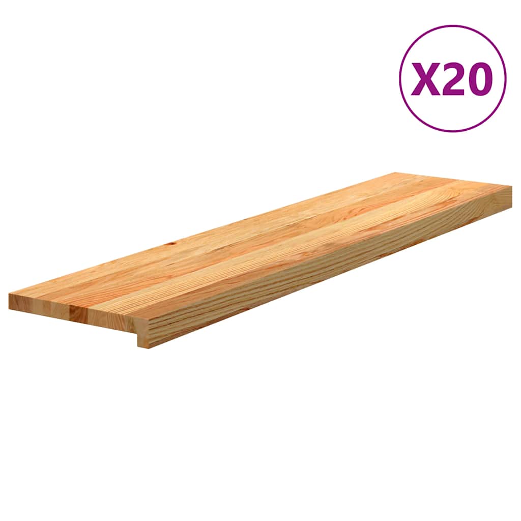 Gazišta stepenice 20 kom svjetlosmeđi 110x25x2 cm masivna hrast