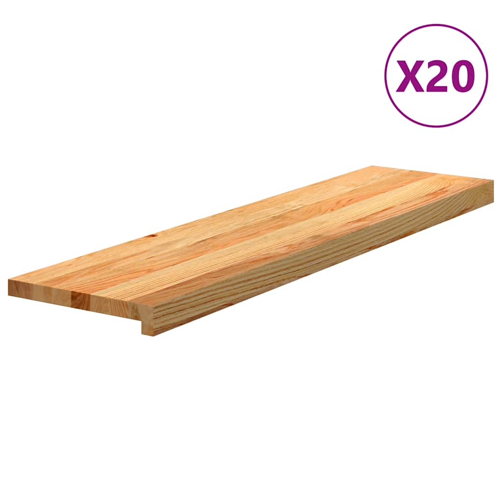 Gazišta stepenice 20 kom svjetlosmeđi 100x30x2 cm masivna hrast