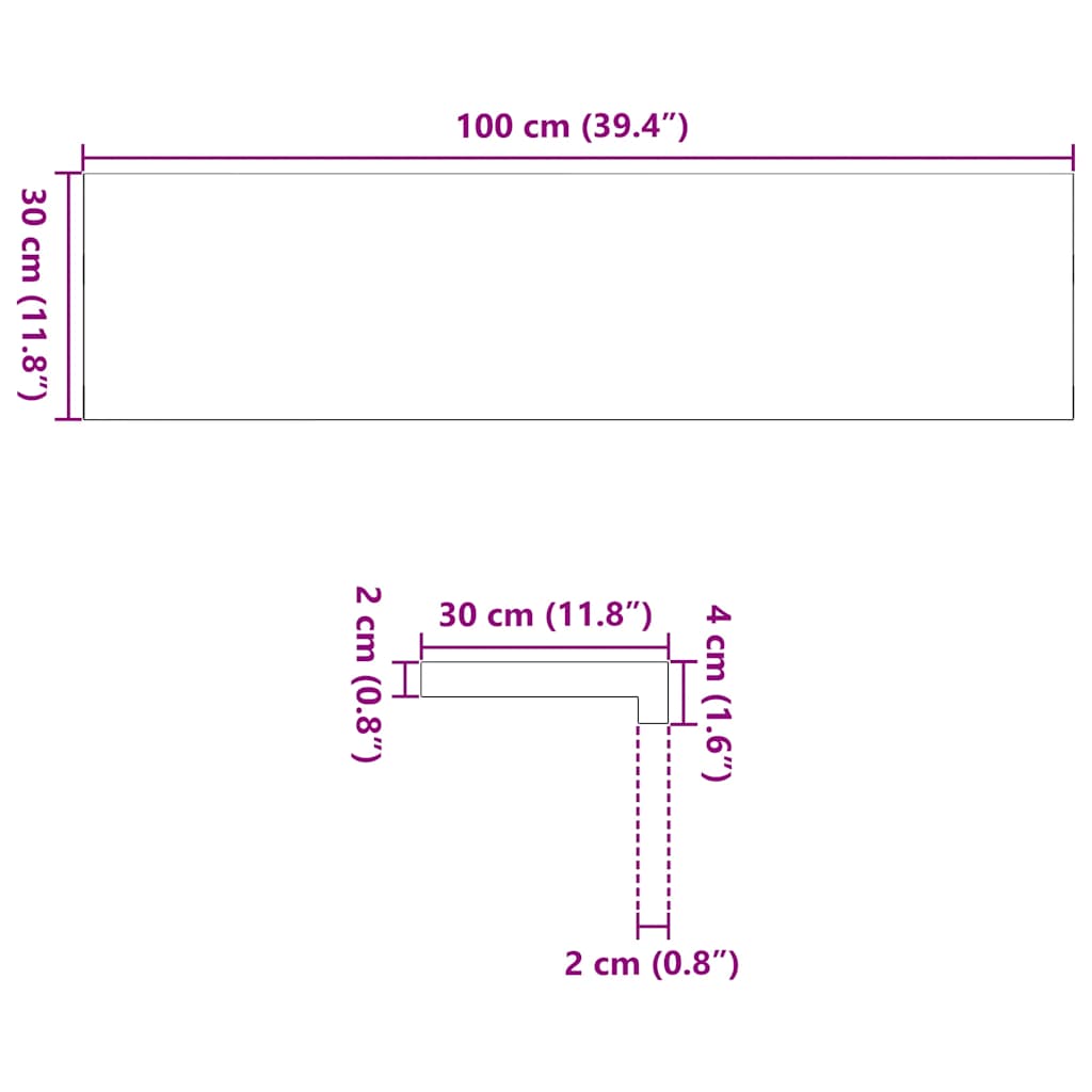 Gazišta stepenice 4 kom tamnosmeđi 100x30x2 cm masivna hrast