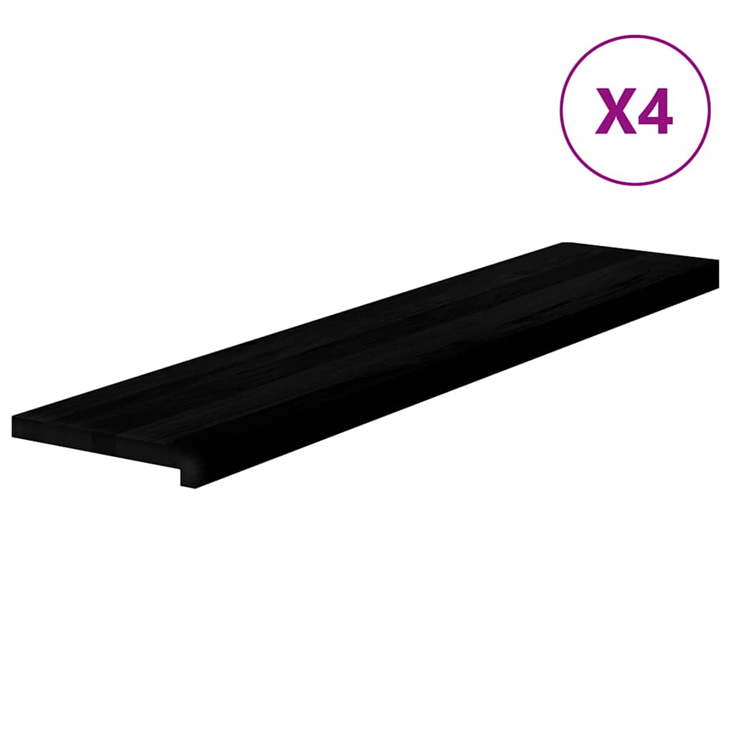 Gazišta stepenice 4 kom tamnosmeđi 120x30x2 cm masivna hrast
