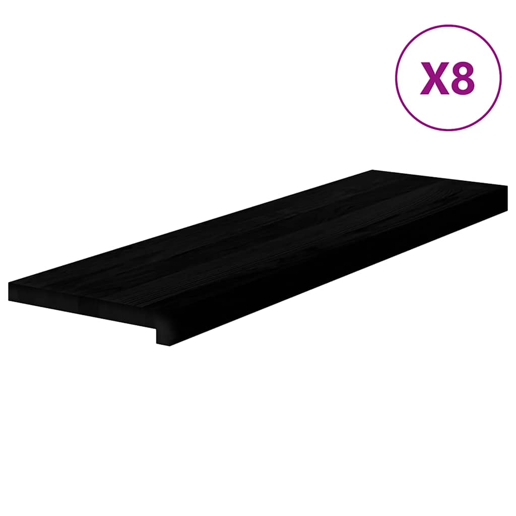 Gazišta stepenice 8 kom tamnosmeđi 90x25x2 cm masivna hrast