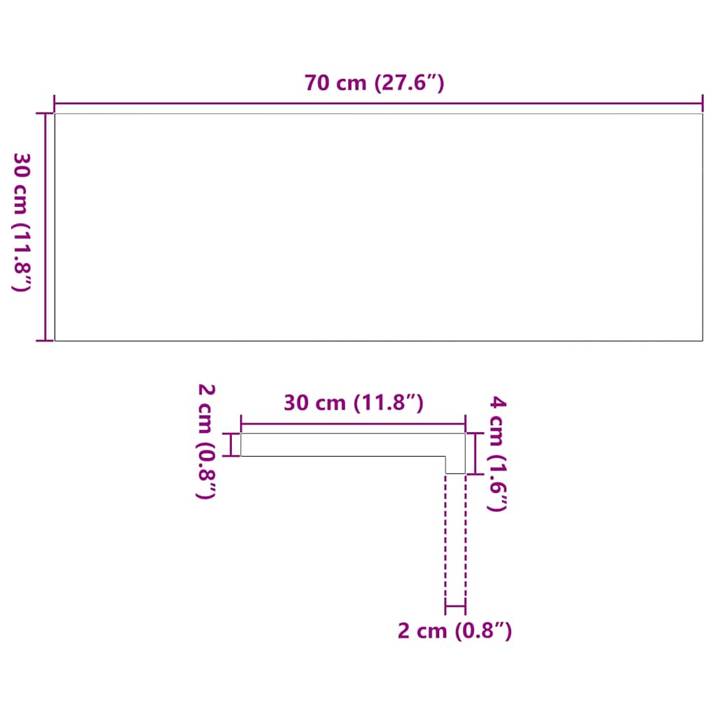 Gazišta stepenice 8 kom tamnosmeđi 70x30x2 cm masivna hrast