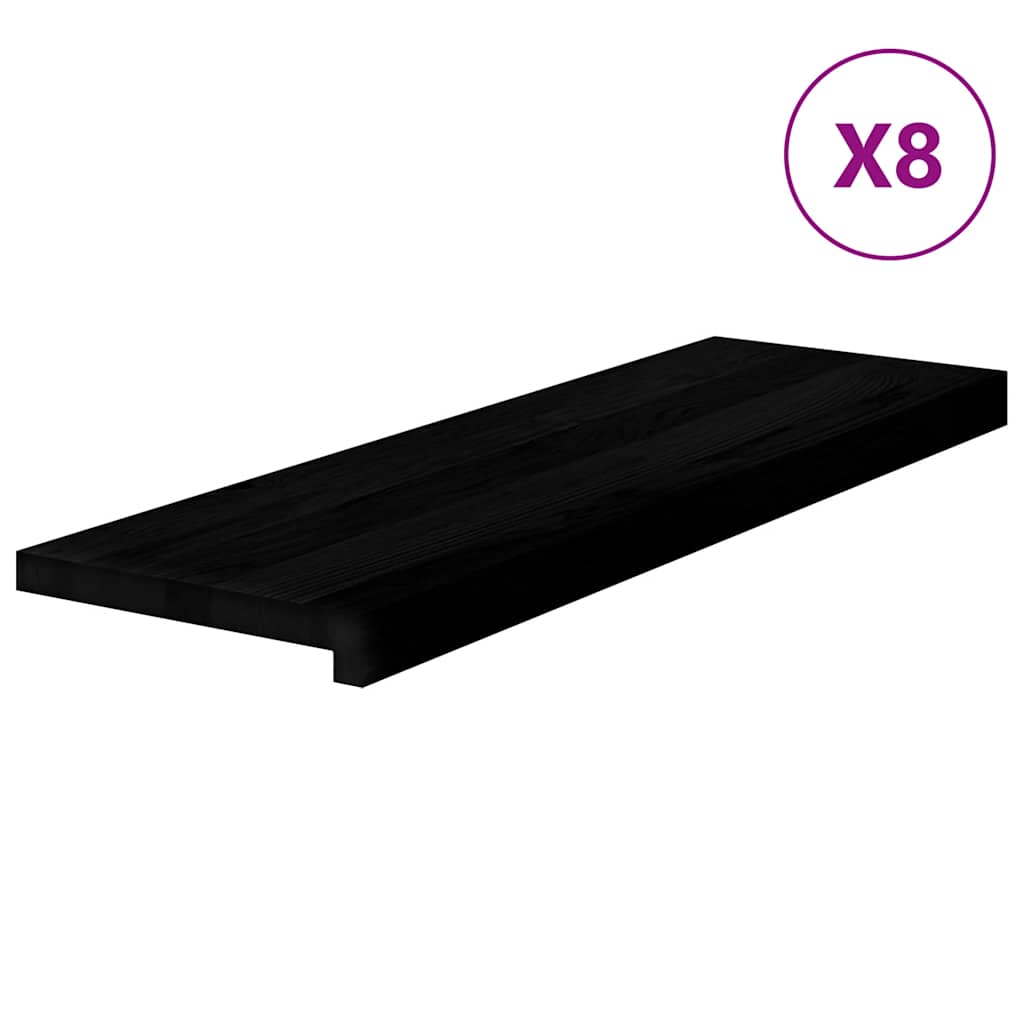Gazišta stepenice 8 kom tamnosmeđi 80x30x2 cm masivna hrast
