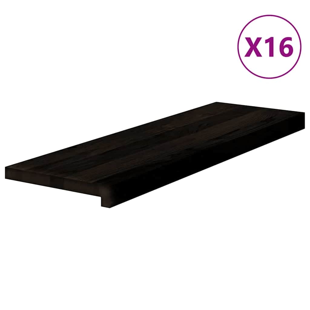 Gazišta stepenice 16 kom tamnosmeđi 80x30x2 cm masivna hrast