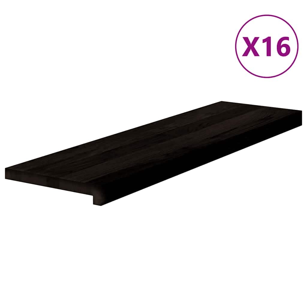 Gazišta stepenice 16 kom tamnosmeđi 90x30x2 cm masivna hrast
