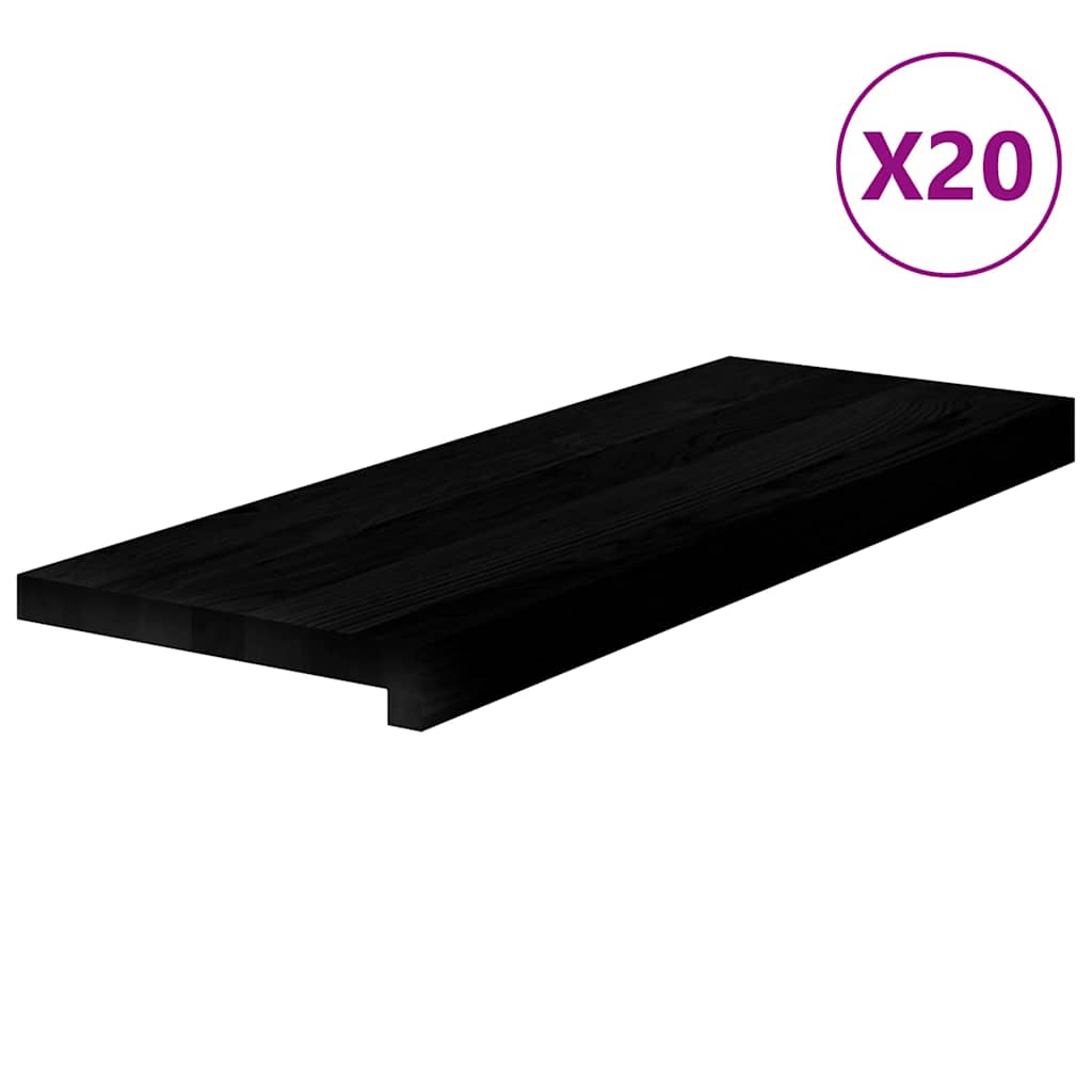 Gazišta stepenice 20 kom tamnosmeđi 70x25x2 cm masivna hrast