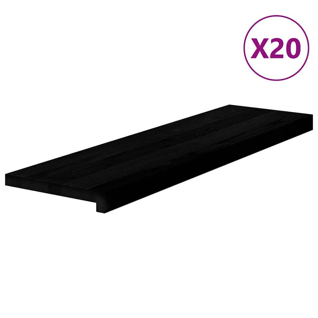 Gazišta stepenice 20 kom tamnosmeđi 90x30x2 cm masivna hrast