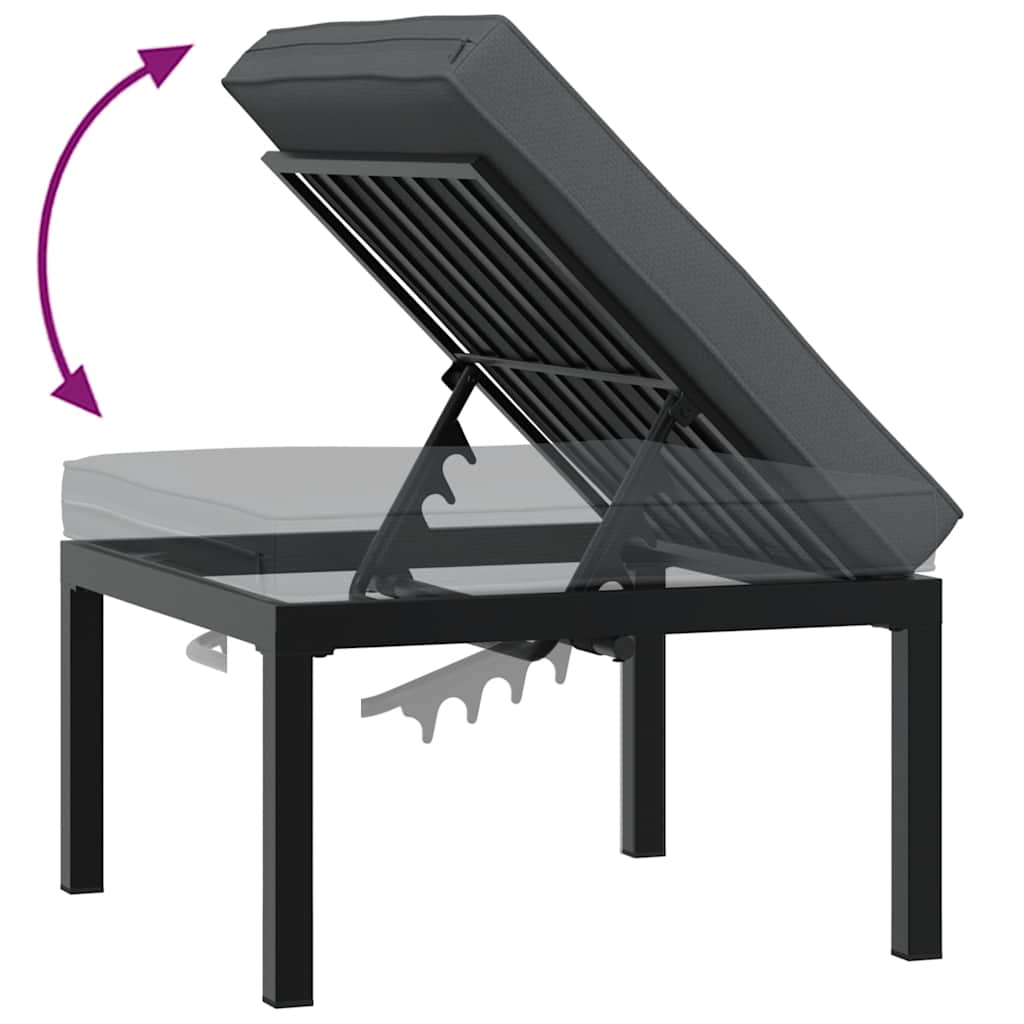 4-dijelni set vrtnih sofa s jastucima crni aluminijski