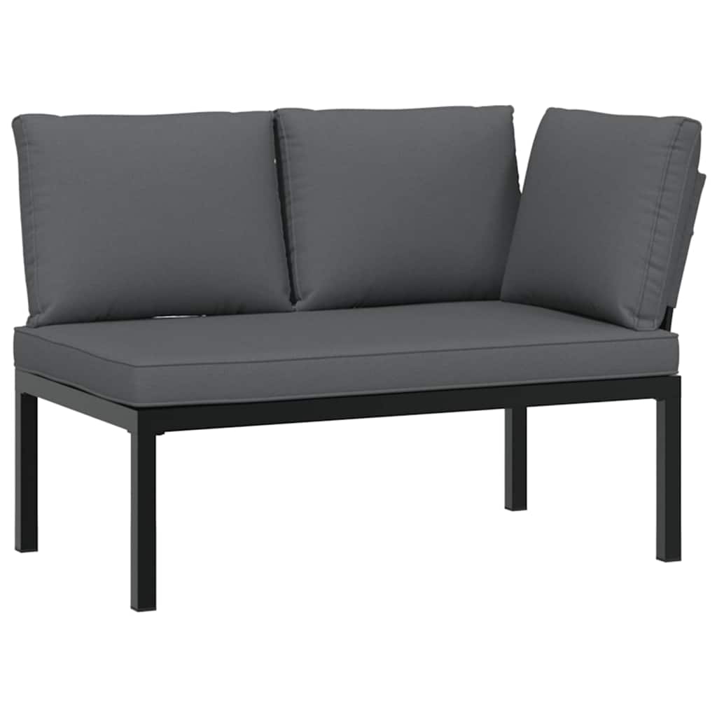 5-dijelni set vrtnih sofa s jastucima crni aluminijski