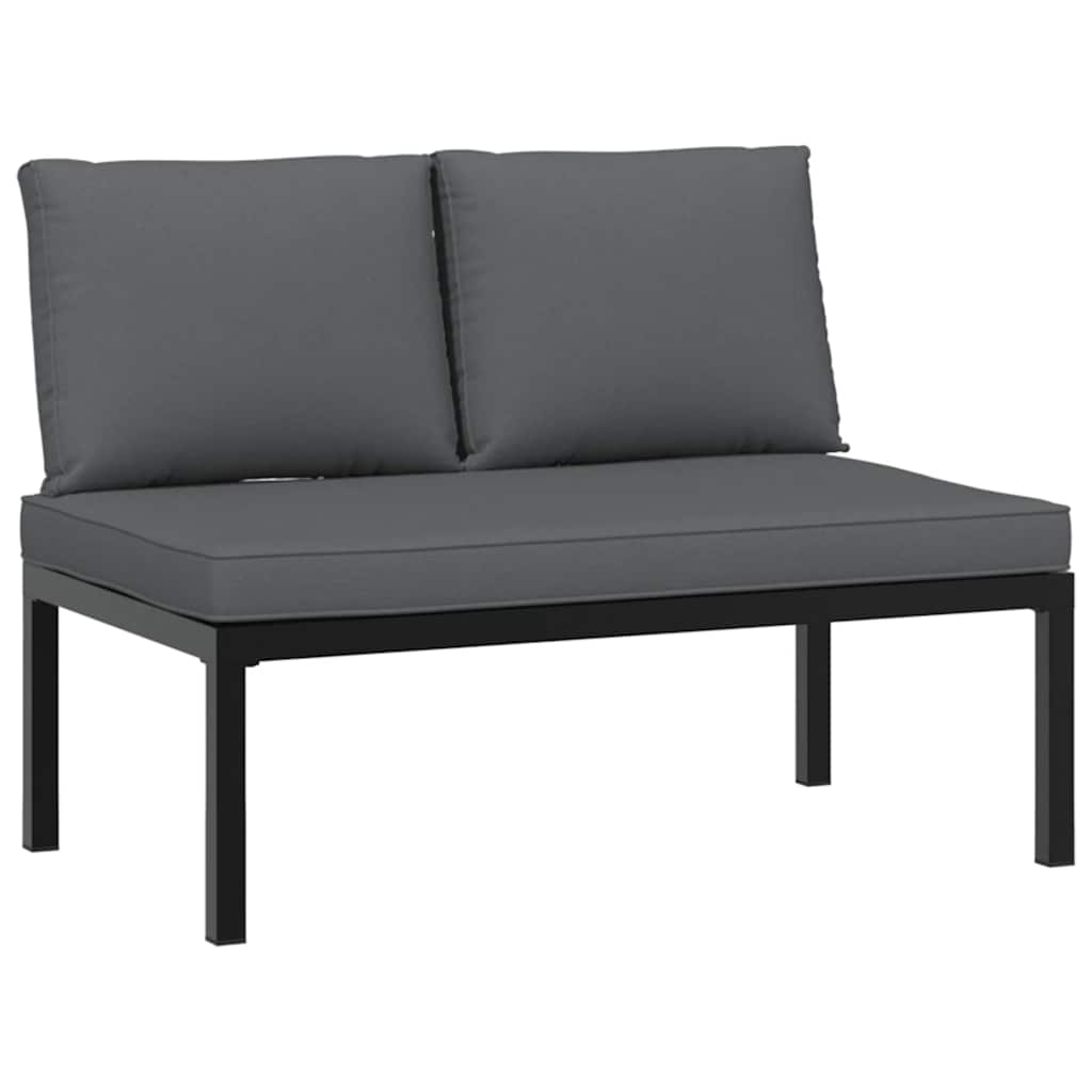 5-dijelni set vrtnih sofa s jastucima crni aluminijski