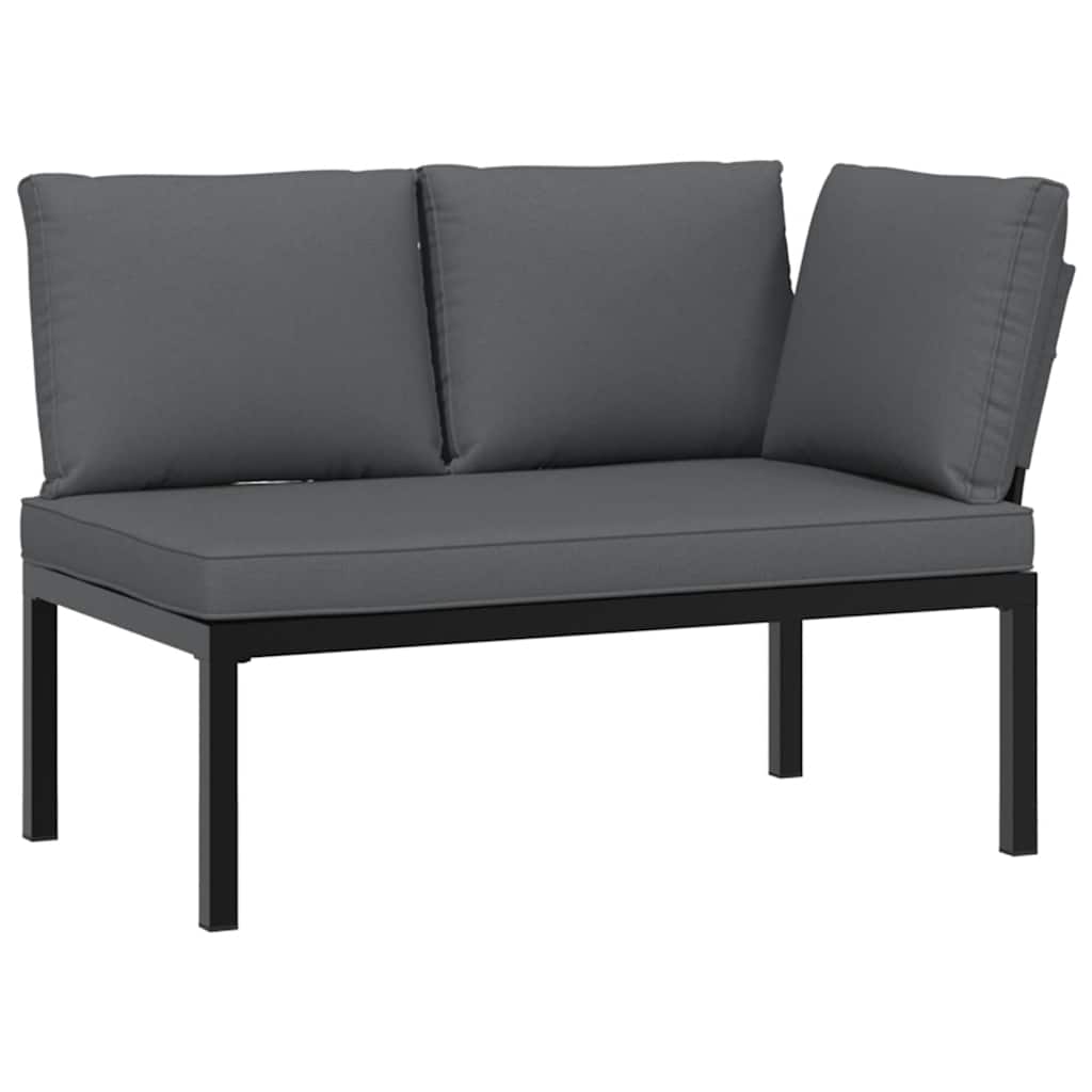2-dijelni set vrtnih sofa s jastucima crni aluminijski