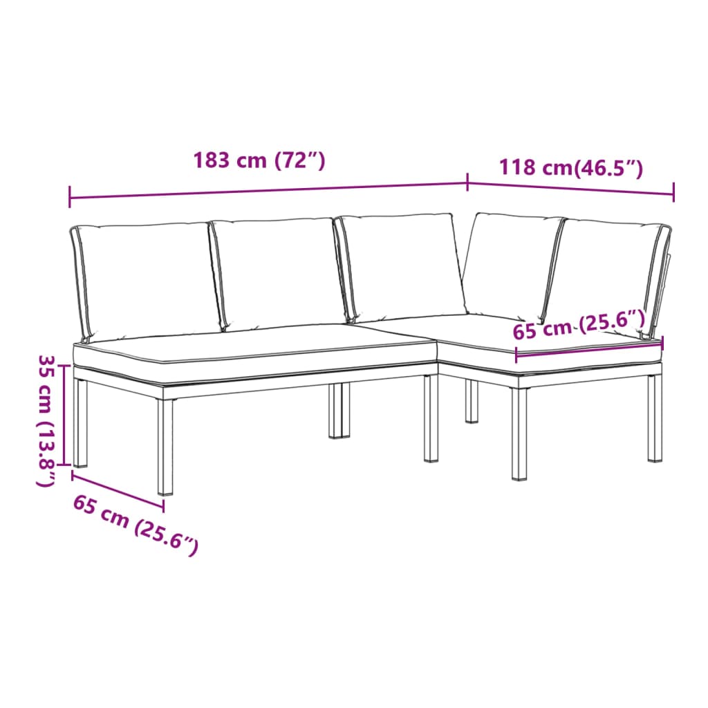 2-dijelni set vrtnih sofa s jastucima crni aluminijski