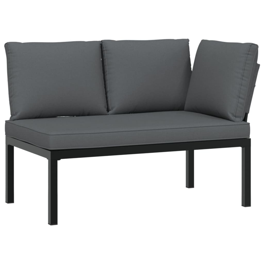 4-dijelni set vrtnih sofa s jastucima crni aluminijski