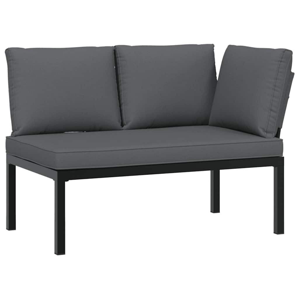 5-dijelni set vrtnih sofa s jastucima crni aluminijski
