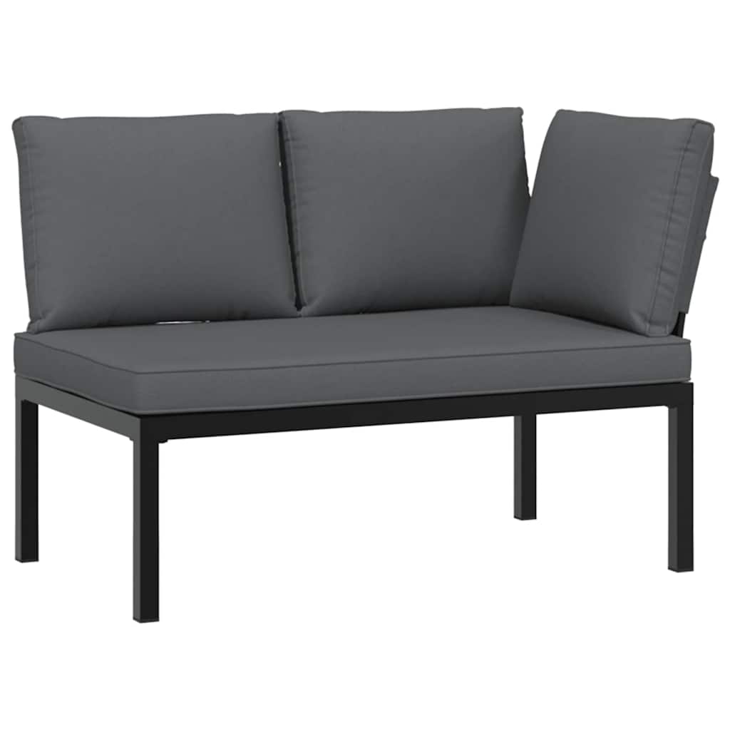 2-dijelni set vrtnih sofa s jastucima crni aluminijski