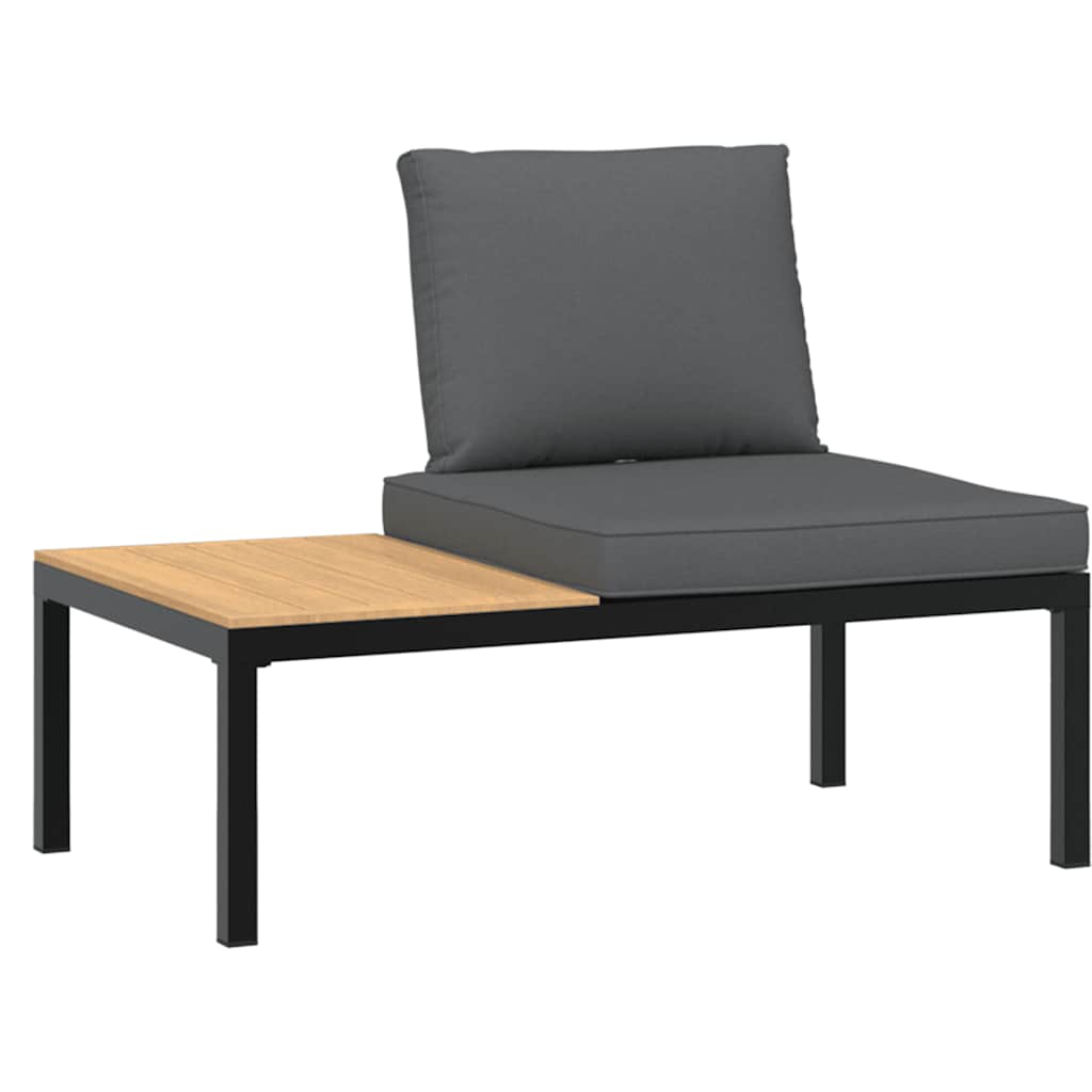 4-dijelni set vrtnih sofa s jastucima crni aluminijski