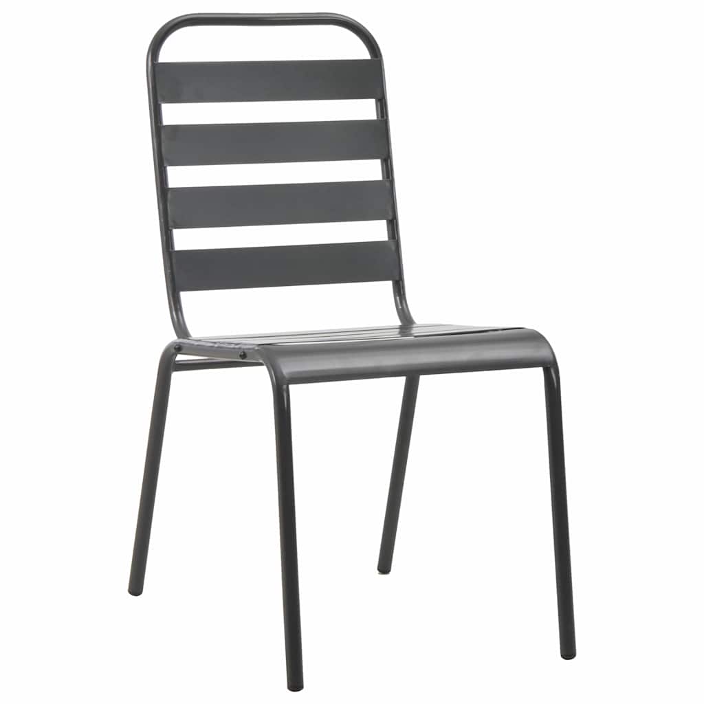 Set složivih vrtnih stolica 5 kom antracit čelik obložen prahom