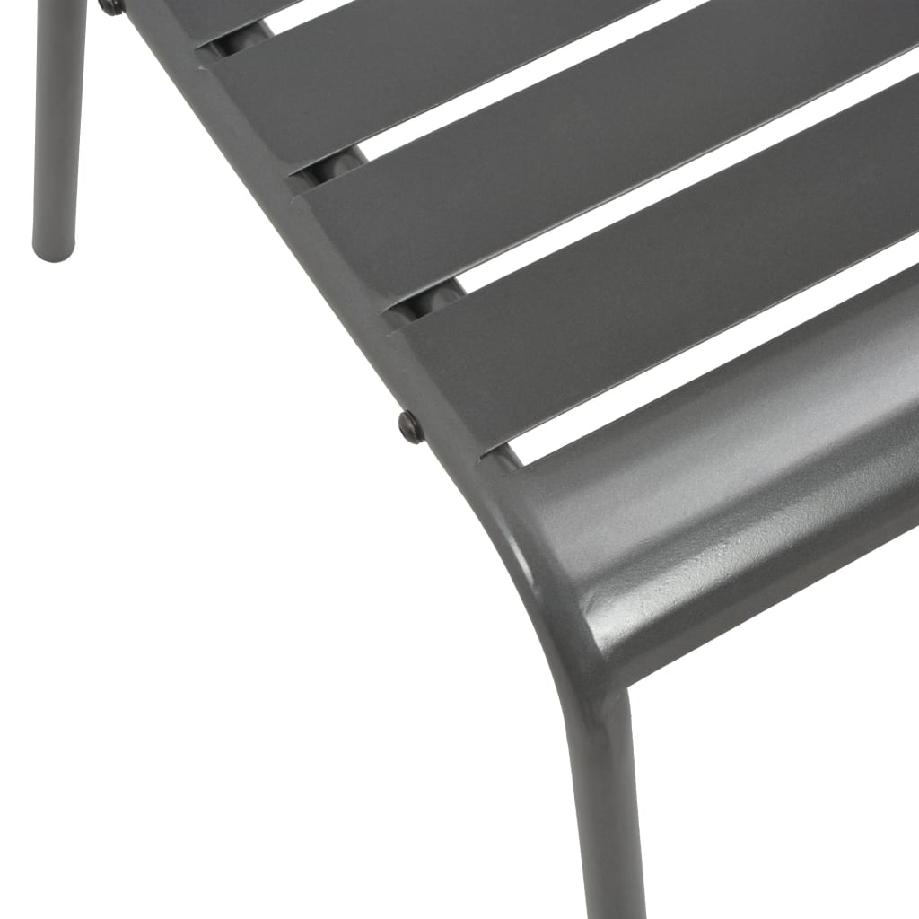Set složivih vrtnih stolica 5 kom antracit čelik obložen prahom