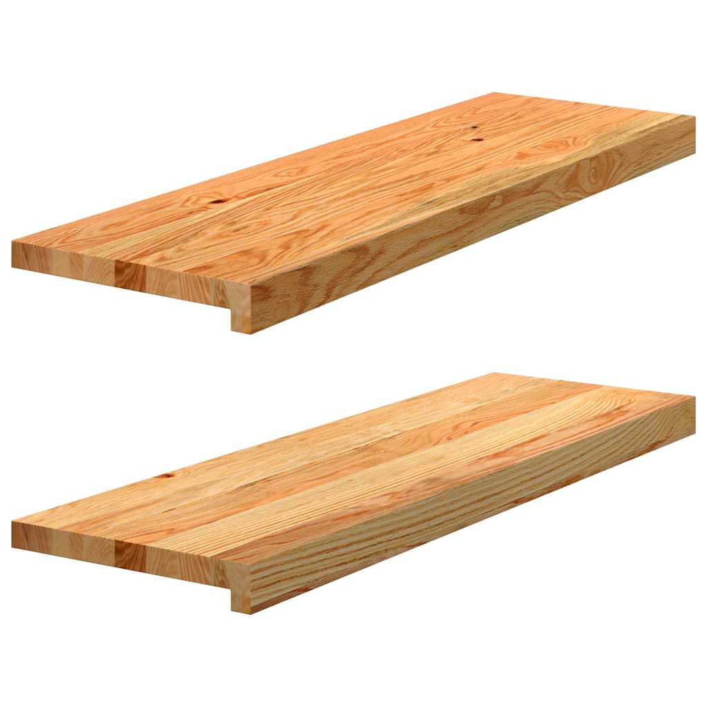 Gazišta stepenice 2 kom svjetlosmeđi 80x25x2 cm masivna hrast