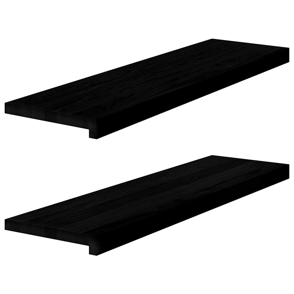 Gazišta stepenice 2 kom tamnosmeđi 90x25x2 cm masivna hrast