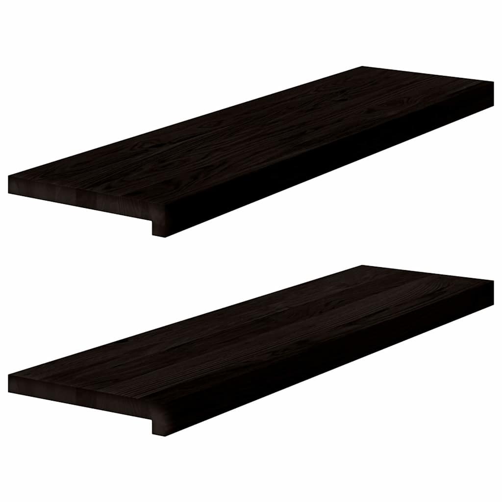 Gazišta stepenice 2 kom tamnosmeđi 90x30x2 cm masivna hrast