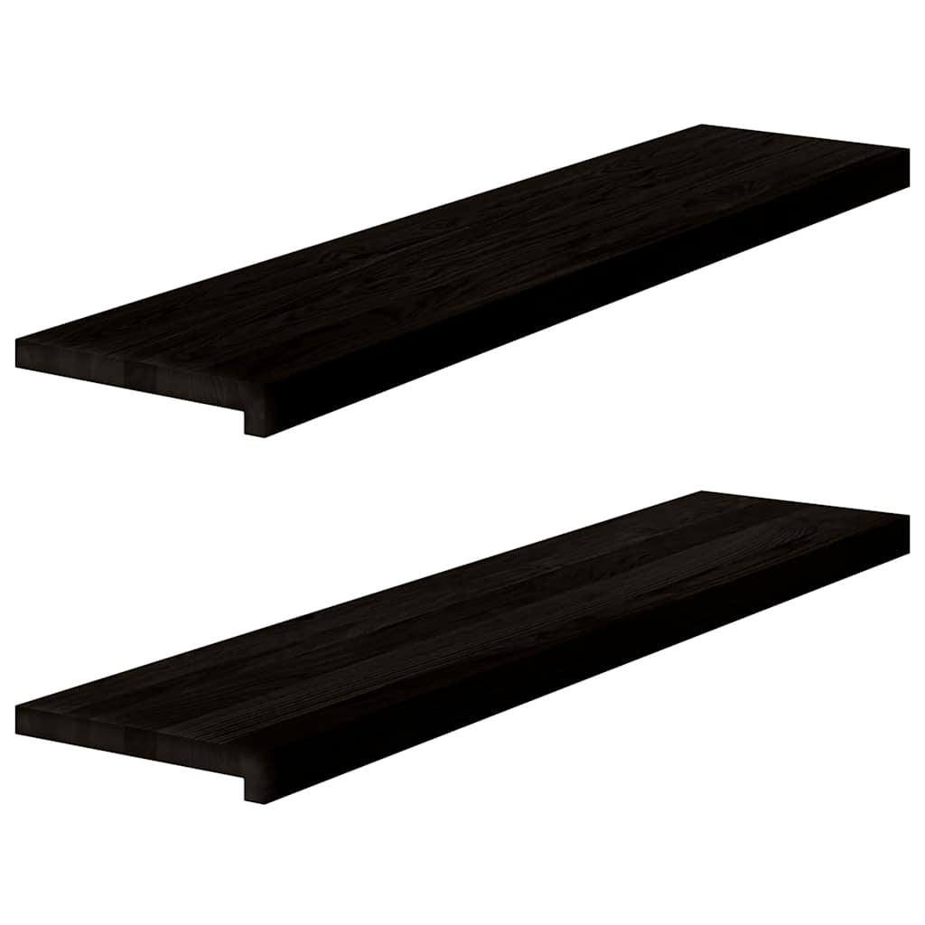 Gazišta stepenice 2 kom tamnosmeđi 110x30x2 cm masivna hrast