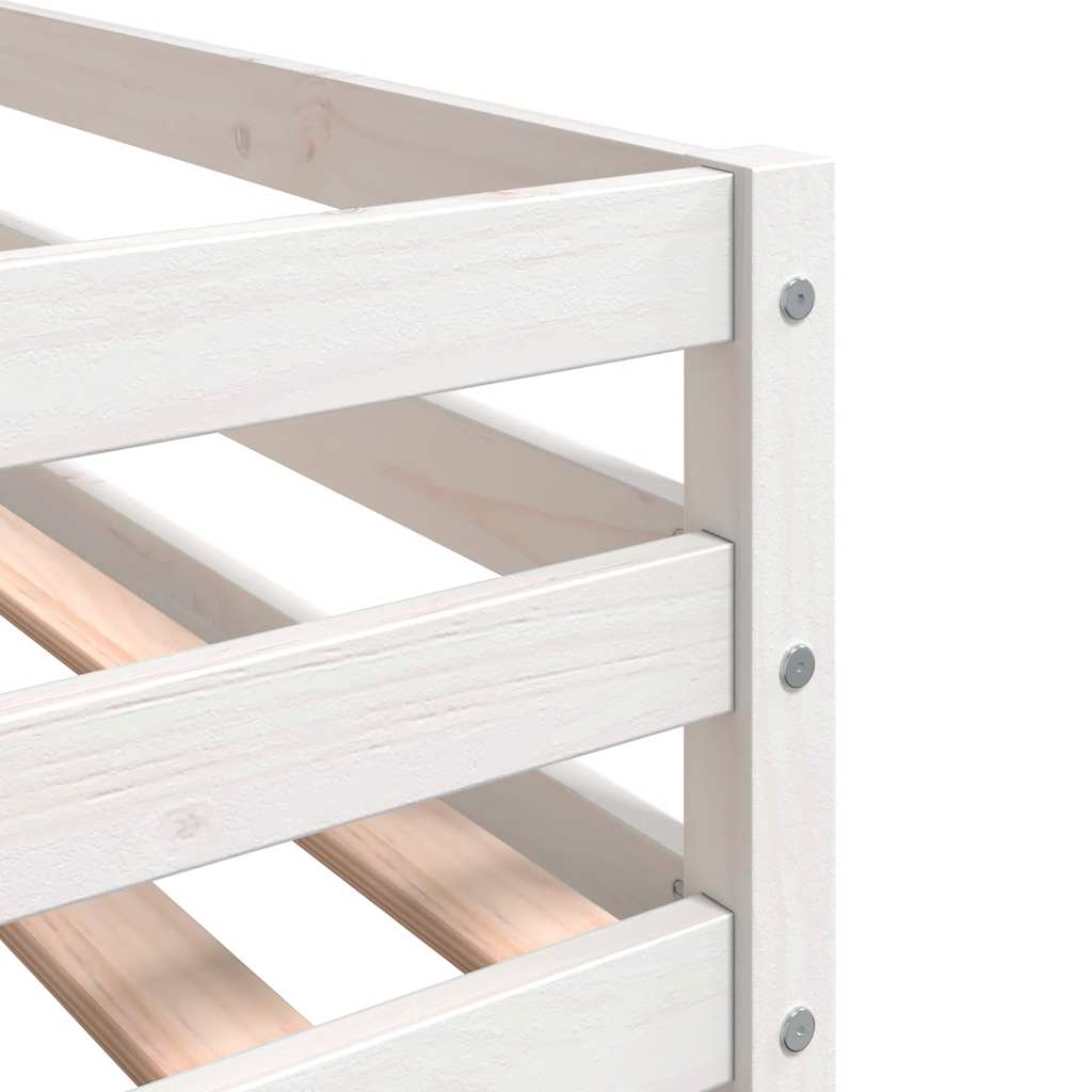 Krevet na kat sa zavjesama ružičasti 80 x 200 cm od borovine