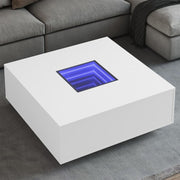 Stolić za kavu s beskonačnim LED svjetlima bijeli 100x100x40 cm