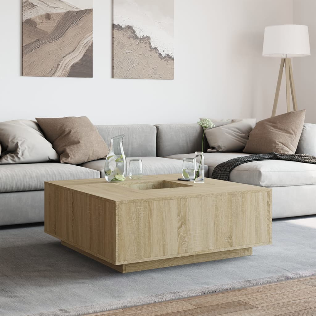Stolić za kavu boja hrasta 100 x 100 x 40 cm konstruirano drvo
