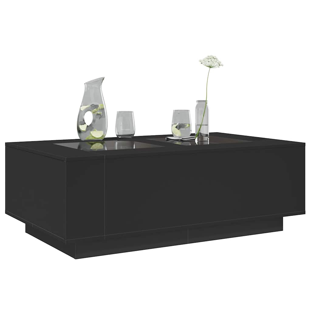 Stolić za kavu s beskonačnim LED svjetlima crni 116x69x40 cm