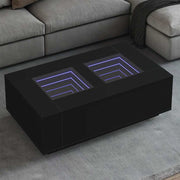 Stolić za kavu s beskonačnim LED svjetlima crni 116x69x40 cm