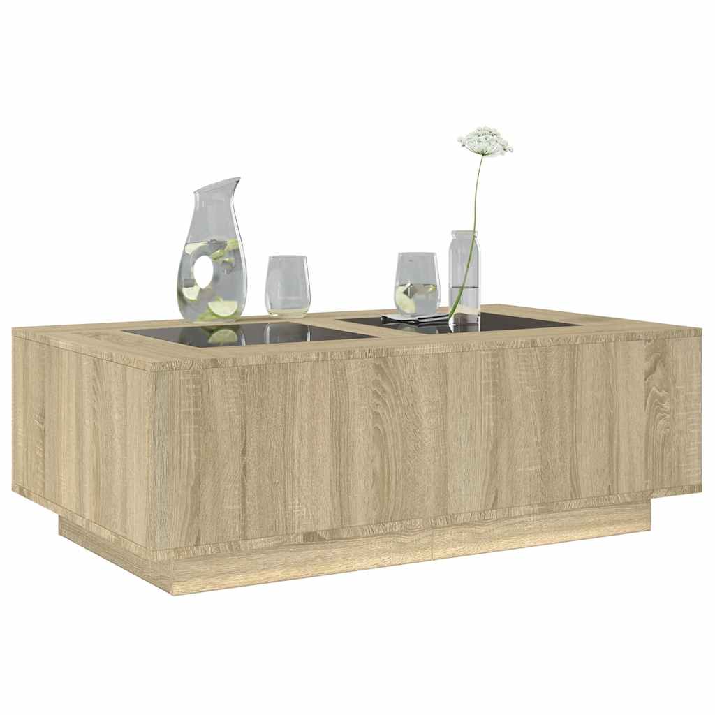 Stolić s beskonačnim LED svjetlima boja hrasta 116x69x40 cm