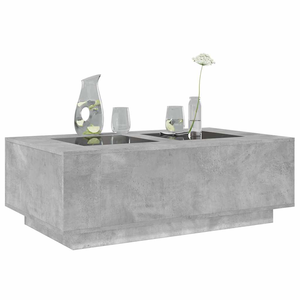 Stolić s beskonačnim LED siva boja betona 116x69x40 cm