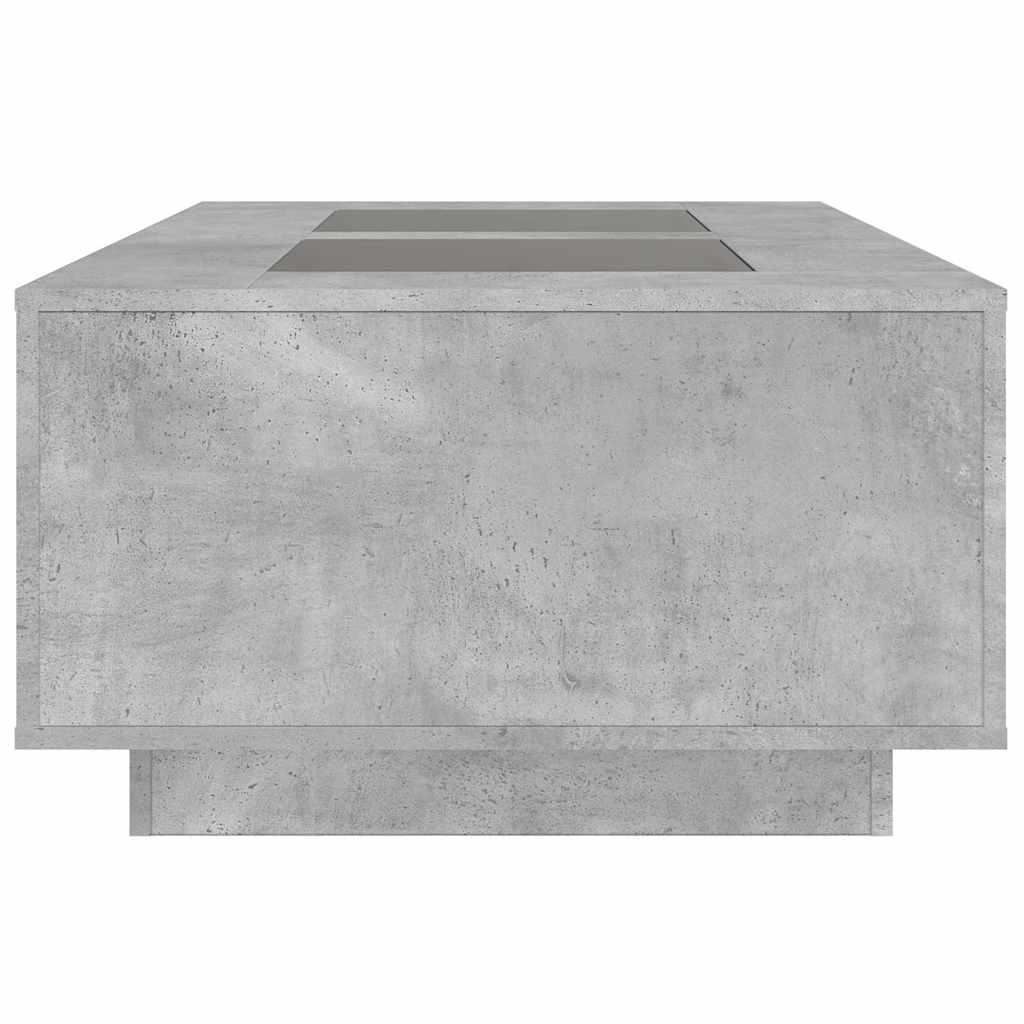 Stolić s beskonačnim LED siva boja betona 116x69x40 cm