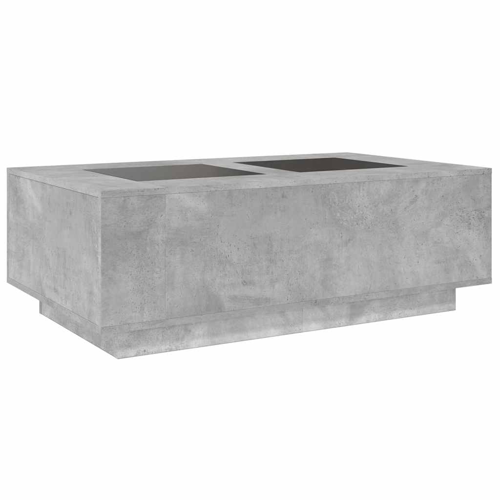 Stolić s beskonačnim LED siva boja betona 116x69x40 cm
