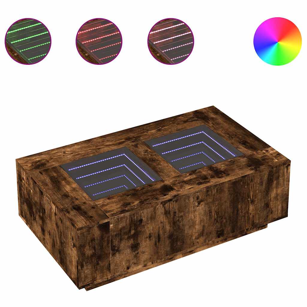 Stolić s beskonačnim LED svjetlima boja hrasta 116x69x40 cm